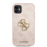 Guess iPhone 11 -suojakuori, metallilogo, vaaleanpunainen