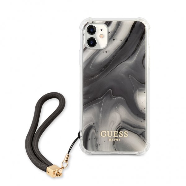 Guess iPhone 11 -suojakuori Marble harmaa