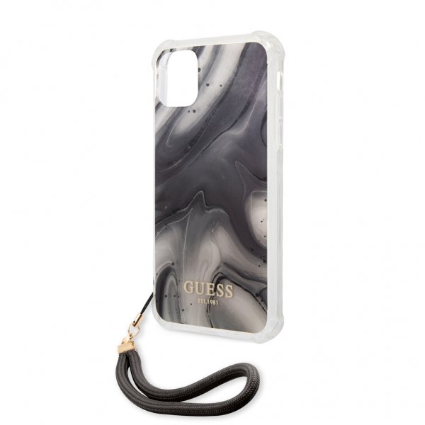 Guess iPhone 11 -suojakuori Marble harmaa