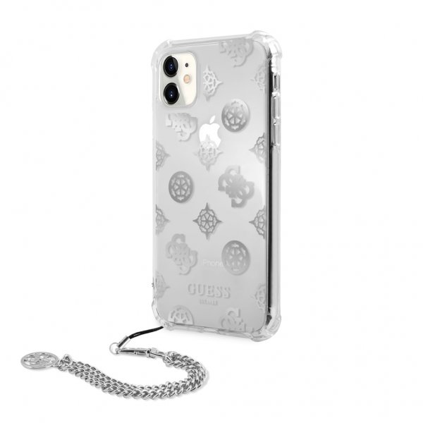 Guess iPhone 11 -suojakuori, Chain Peony Silver