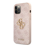 Guess iPhone 12 Pro Max -kuori metallilogolla, ruusukulta