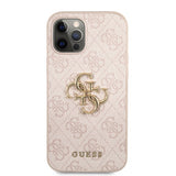 Guess iPhone 12 Pro Max -kuori metallilogolla, ruusukulta