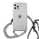 Guess iPhone 12 Pro Max -kuoret Chain & Script Silver Klar