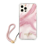 Guess iPhone 12 Pro Max -kuoret Marble Rosa