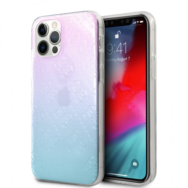 Guess iPhone 12 Pro Max Kuori 3D Korotettu Sininen