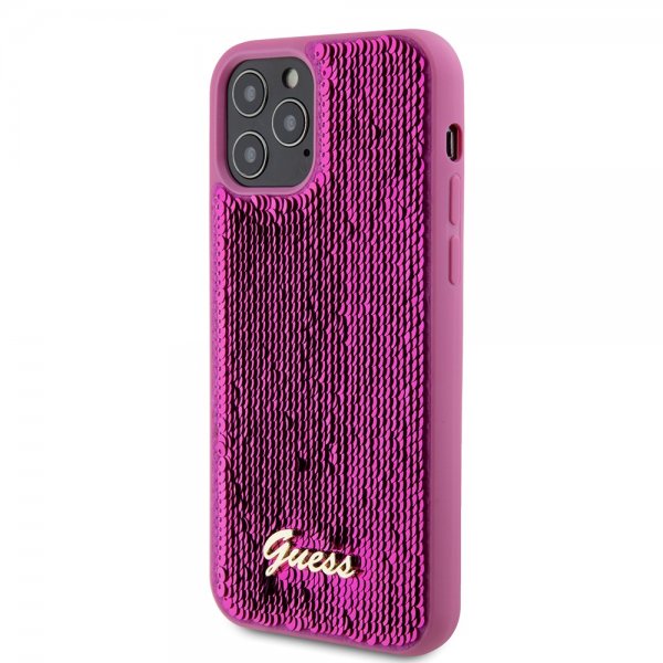 Guess iPhone 12/iPhone 12 Pro Suojakuori Sequin Fuschia