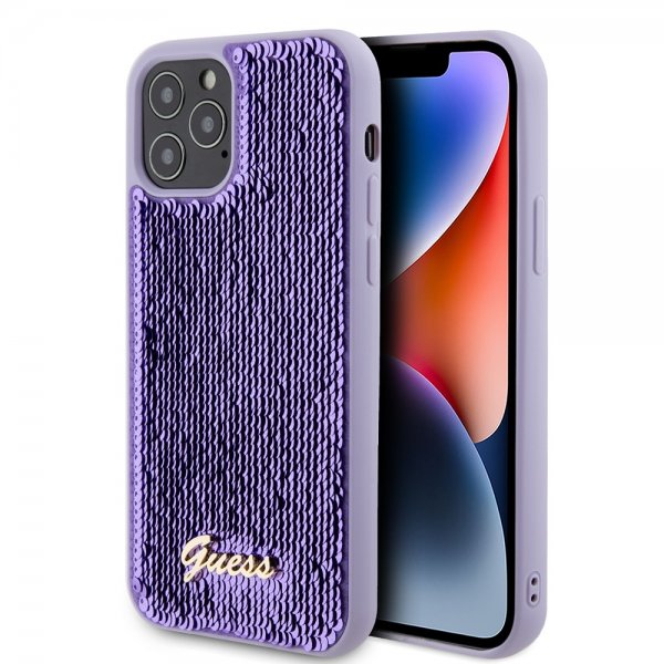 Guess iPhone 12/iPhone 12 Pro Suojakuori Paljetti Violetti