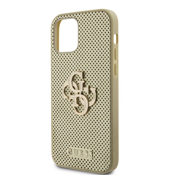Guess iPhone 12/iPhone 12 Pro Kuori Perforoitu Glitter Kulta