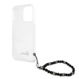 Guess iPhone 13 Pro -suojakuori Pearl Handle Script Logo, musta