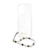 Guess iPhone 13 Pro Suojakuori Pearl Handle Script Logo White