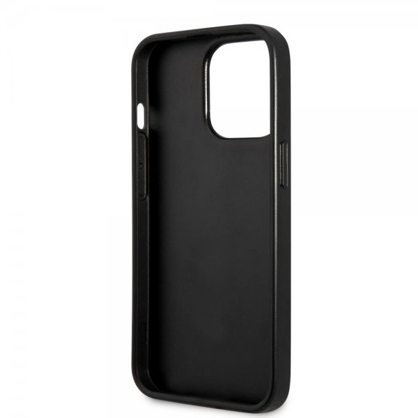 Guess iPhone 13 Pro -suojakuori Printed Stripe Bottom, harmaa