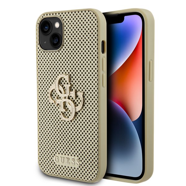 Guess iPhone 13 Kuori Perforated Glitter Kulta