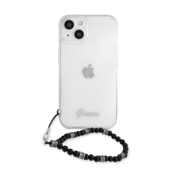 Guess iPhone 13 Mini Kuori Pearl Handle Script Logo Musta