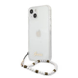 Guess iPhone 13 Mini Kuori Pearl Handle Script Logo Valkoinen
