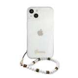 Guess iPhone 13 Mini Kuori Pearl Handle Script Logo Valkoinen