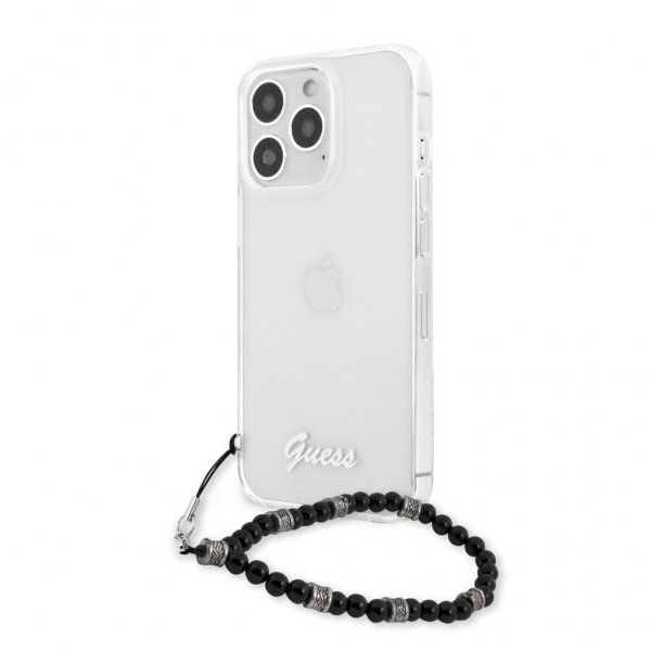Guess iPhone 13 Pro Max Suojakuori Pearl Handle Script Logo Musta