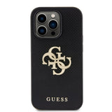 Guess iPhone 15 Pro Perforoitu Glitter Musta -kuori