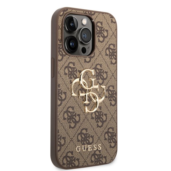 Guess iPhone 15 Pro Max Kuori 4G Logo Ruskea