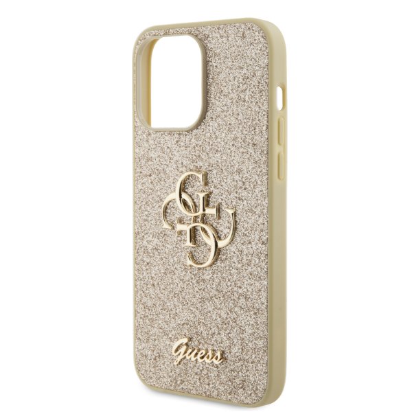 Guess iPhone 15 Pro Max Suojakuori Fixed Glitter Kulta