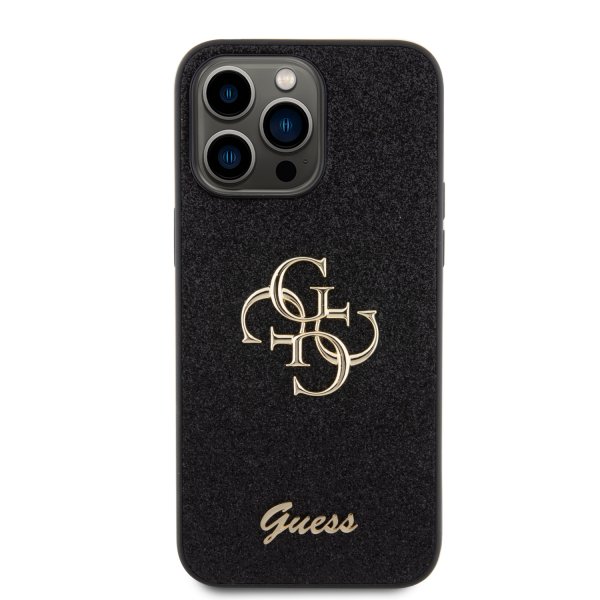 Guess iPhone 15 Pro Max Suojakuori Fixed Glitter Musta