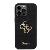 Guess iPhone 15 Pro Max Suojakuori Fixed Glitter Musta