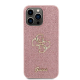 Guess iPhone 15 Pro Max Kuori Fixed Glitter Pink
