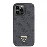 Guess iPhone 15 Pro Max Kuori 4G Metal Triangle Strass Musta