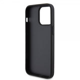 Guess iPhone 15 Pro Max Kuori 4G Metal Triangle Strass Musta