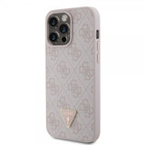 Guess iPhone 15 Pro Max Kuori 4G Metal Triangle Strass Ruusu