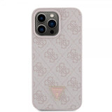 Guess iPhone 15 Pro Max Kuori 4G Metal Triangle Strass Ruusu