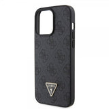 Guess iPhone 15 Pro Max Kuori Metal Logo Strass Crossbody Strap Musta