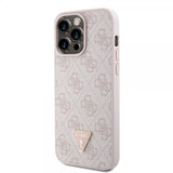 Guess iPhone 15 Pro Max Kuori Metal Logo Strass Crossbody Strap Ruusu