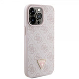 Guess iPhone 15 Pro Max Kuori Metal Logo Strass Crossbody Strap Ruusu