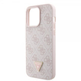 Guess iPhone 15 Pro Max Kuori Metal Logo Strass Crossbody Strap Ruusu