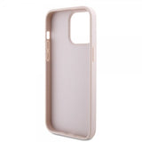 Guess iPhone 15 Pro Max Kuori Metal Logo Strass Crossbody Strap Ruusu