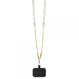 Guess iPhone 15 Pro Max Kuori Metal Logo Strass Crossbody Strap Ruusu