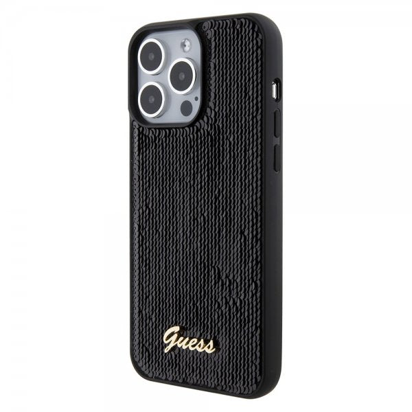 Guess iPhone 15 Pro Max Kuori Sequin Musta