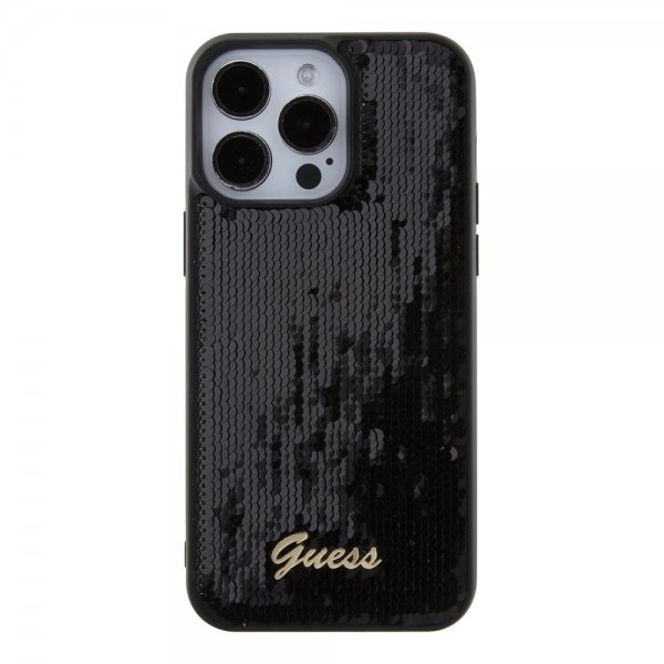 Guess iPhone 15 Pro Max Kuori Sequin Musta