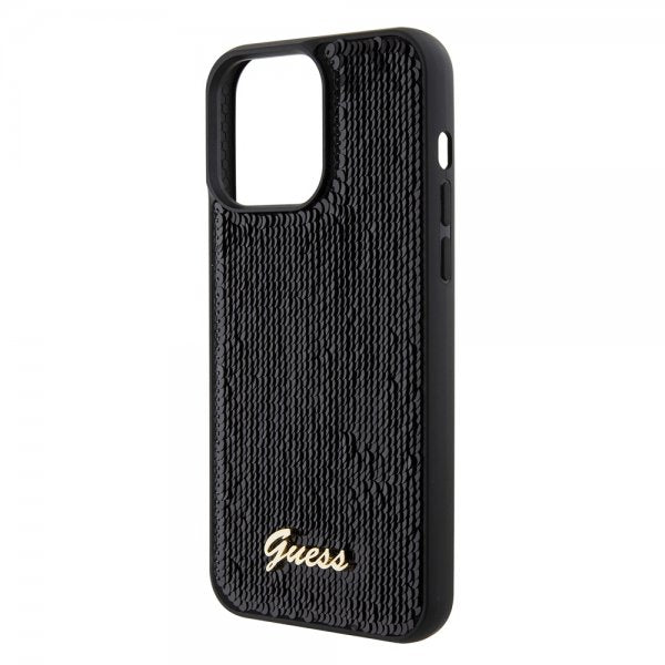 Guess iPhone 15 Pro Max Kuori Sequin Musta