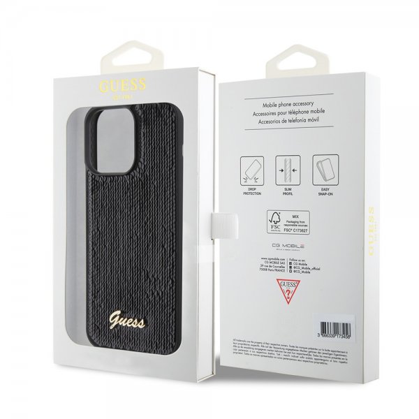Guess iPhone 15 Pro Max Kuori Sequin Musta