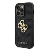 Guess iPhone 15 Pro Max Kuori Perforated Glitter Musta