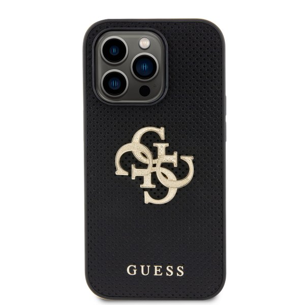Guess iPhone 15 Pro Max Kuori Perforated Glitter Musta