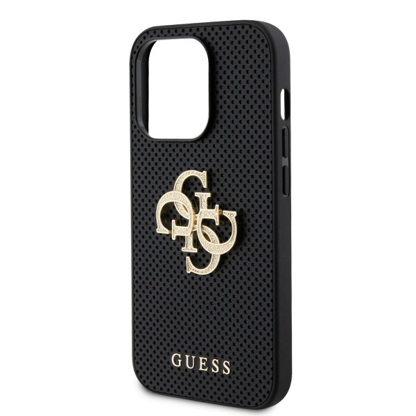 Guess iPhone 15 Pro Max Kuori Perforated Glitter Musta