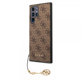 Guess Samsung Galaxy S22 Ultra kuori 4G Charms Ruskea