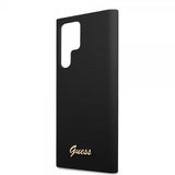Guess Samsung Galaxy S22 Ultra Suojakuori Script Metal Logo Musta