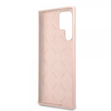 Guess Samsung Galaxy S22 Ultra Suojakuori Script Metal Logo Vaaleanpunainen