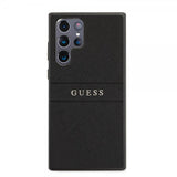 Guess Samsung Galaxy S22 Ultra Suojakuori Saffiano Metal Logo Musta