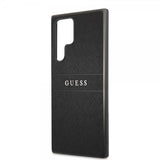 Guess Samsung Galaxy S22 Ultra Suojakuori Saffiano Metal Logo Musta