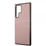 Guess Samsung Galaxy S22 Ultra Suojakuori Saffiano Metal Logo Ruusu