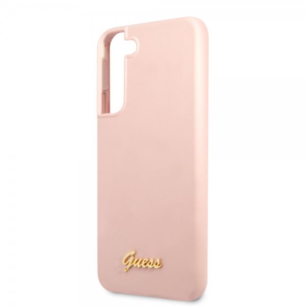 Guess Samsung Galaxy S22 Plus Kuori Script Metal Logo Pale Pink